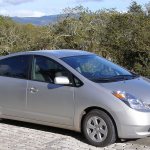 Second generation Toyota Prius with the famous triangular profile